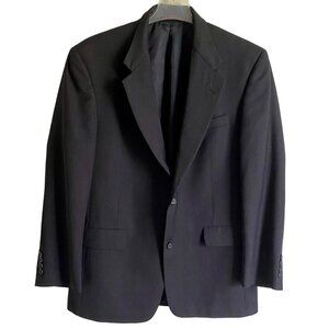 Hart Schaffner Marx Men's 2-Button Black Gray Wool Suit Jacket Blazer 40R